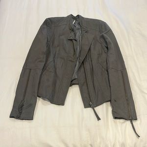 Free people gray leather jacket